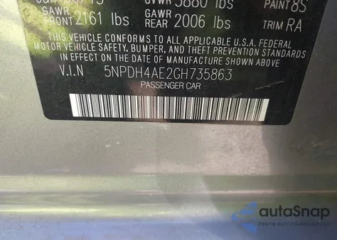 2016 Hyundai Elantra Se из США, поврежденный, VIN 5NPDH4AE2GH735863